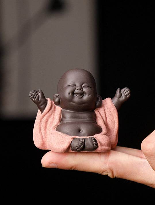 Purple Clay Maitreya Buddha Statues - Gandhanra-ART