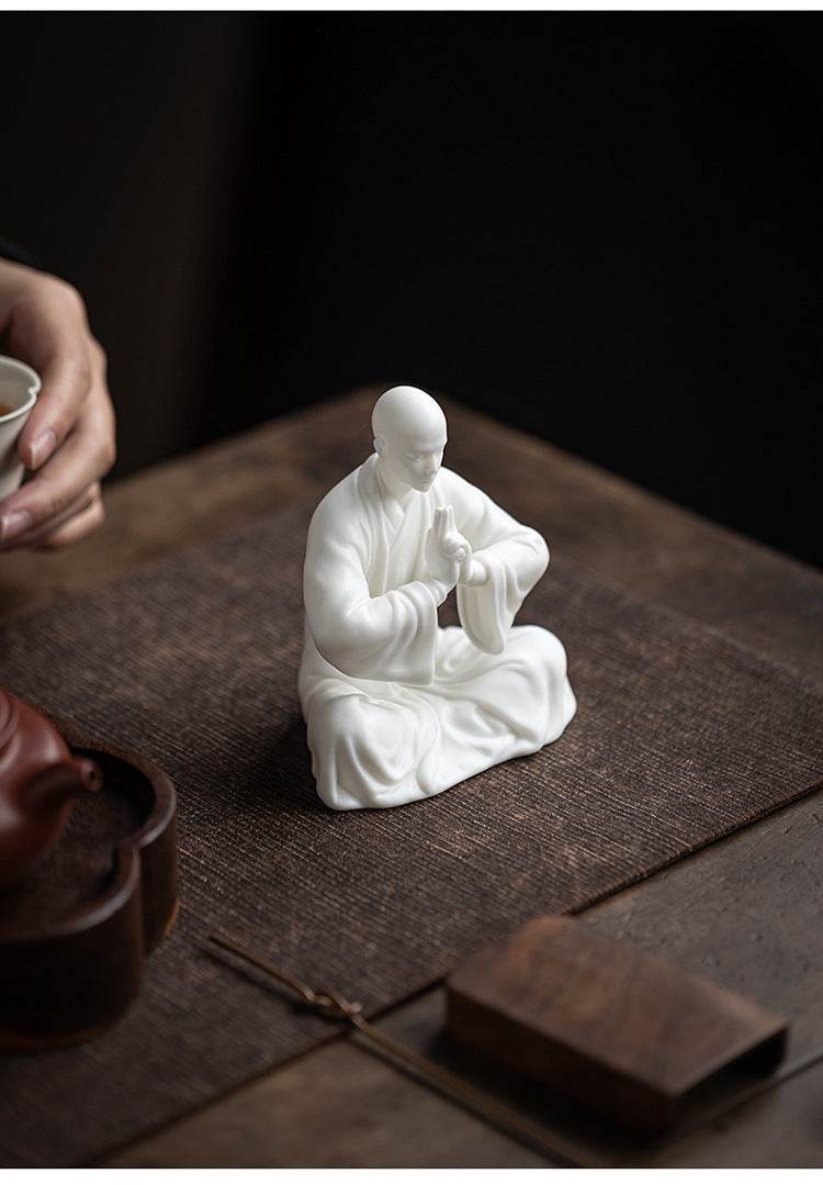 White Porcelain Meditation Buddha Statues - Gandhanra-ART