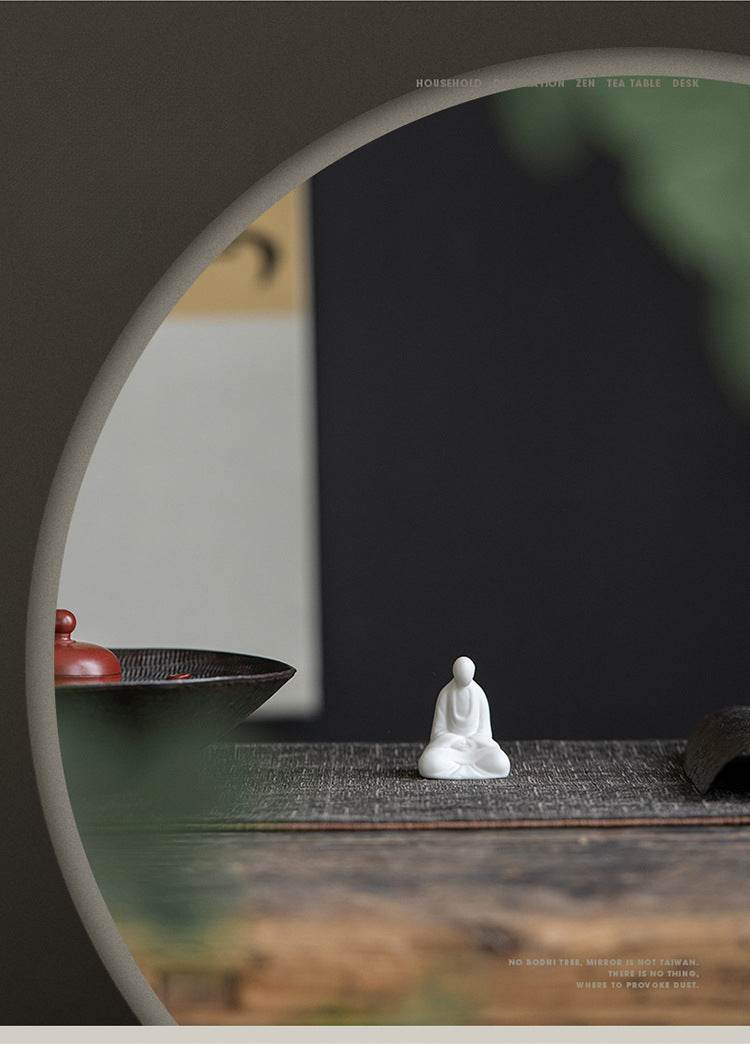 White Porcelain Meditation Buddha Statues - Gandhanra-ART