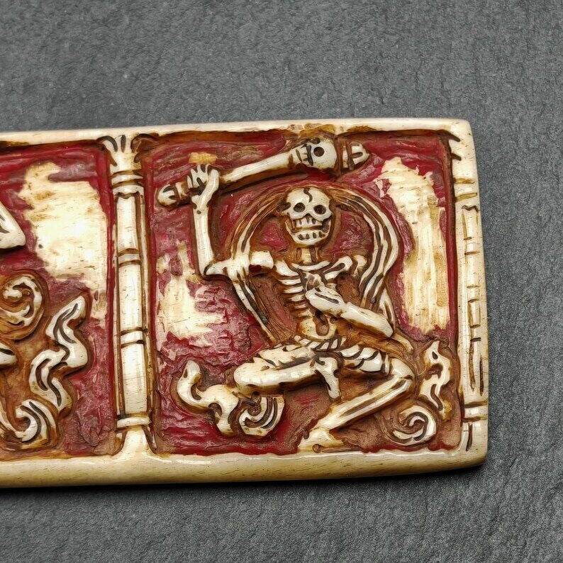 Citipati Skull Master Kapala Badge,Amulet,13cm × 4cm - Gandhanra-ART