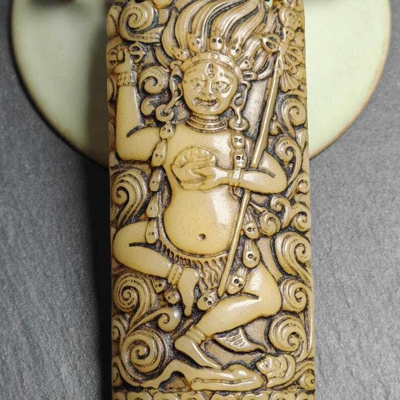 Troma Nagmo Amulet - Black Dakini Female Deity Pendant - Gandhanra-ART