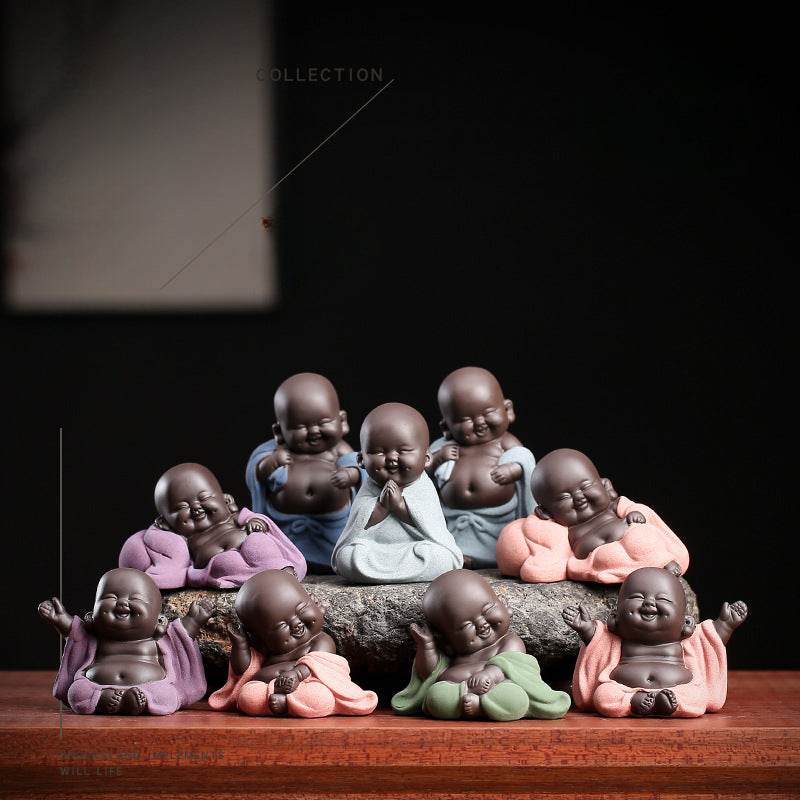 Purple Clay Maitreya Buddha Statues - Gandhanra-ART