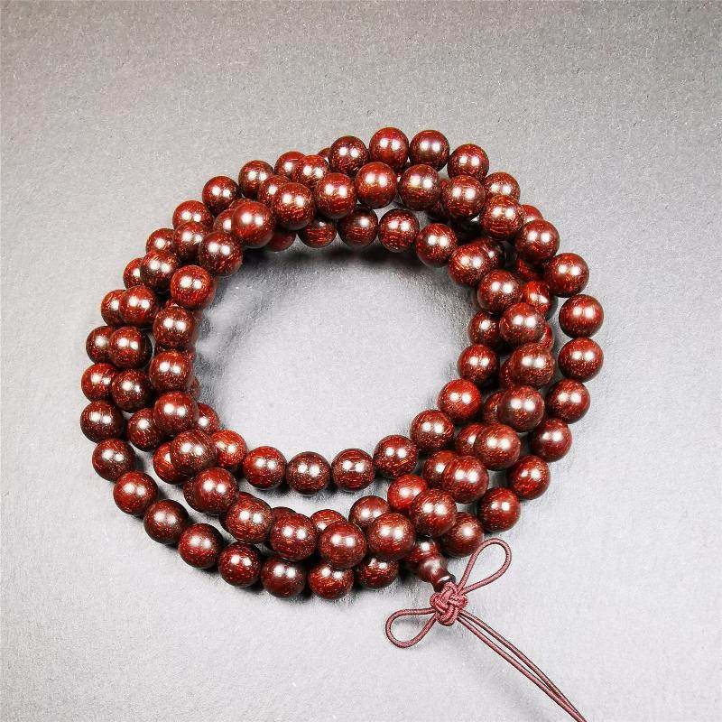 9mm Dalbergia Wood(Huanghuali) Mala,92cm - Gandhanra-ART