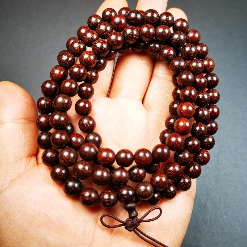 9mm Dalbergia Wood(Huanghuali) Mala,92cm - Gandhanra-ART