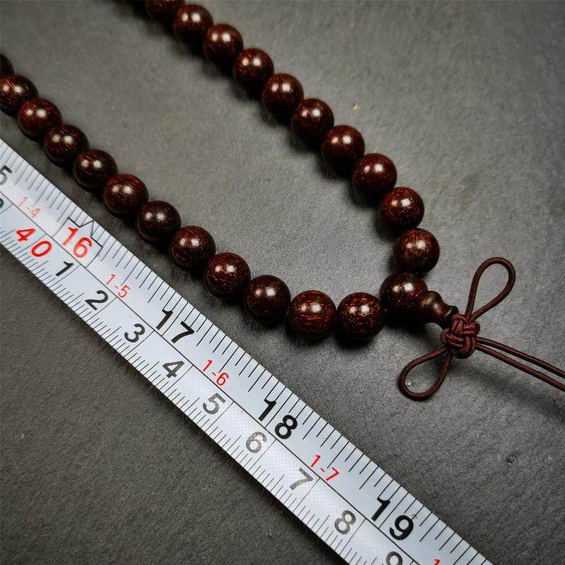 9mm Dalbergia Wood(Huanghuali) Mala,92cm - Gandhanra-ART