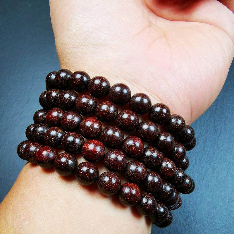 9mm Dalbergia Wood(Huanghuali) Mala,92cm - Gandhanra-ART
