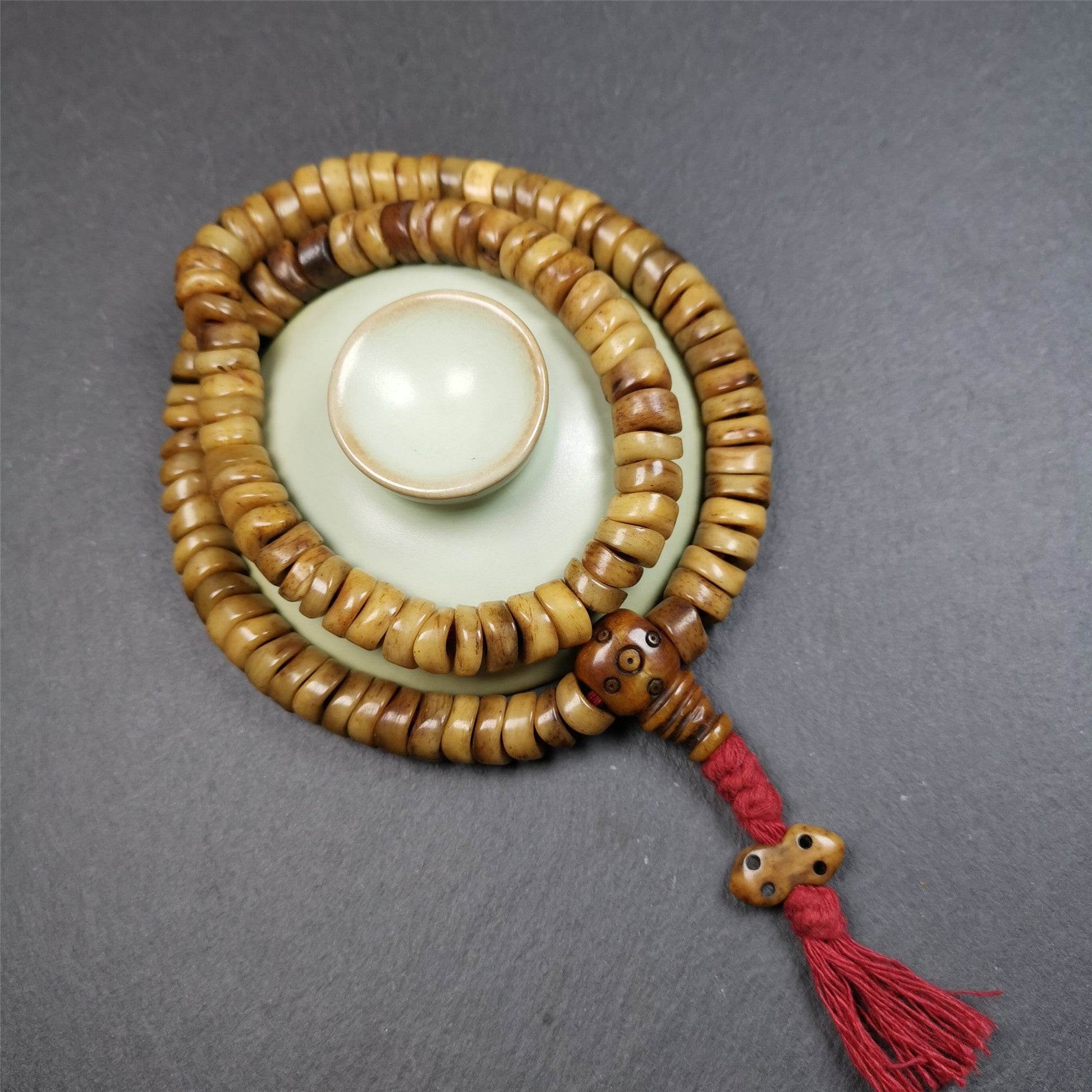 10mm Yak Bone Mala,48cm - Gandhanra-ART