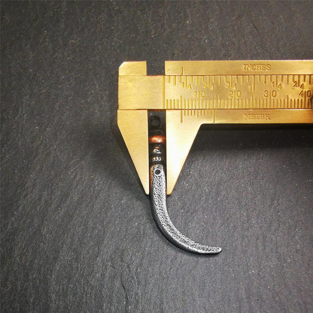 Handmade Tibetan Amulet ,Wolf Tooth Pendant with Leather Cord, 1.77"