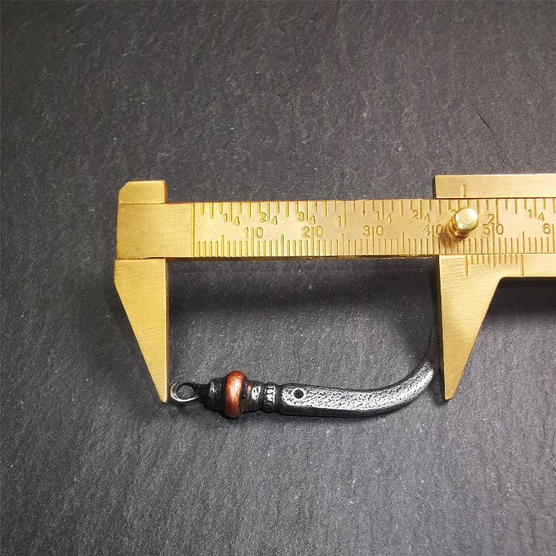 Handmade Tibetan Amulet ,Wolf Tooth Pendant with Leather Cord, 1.77"