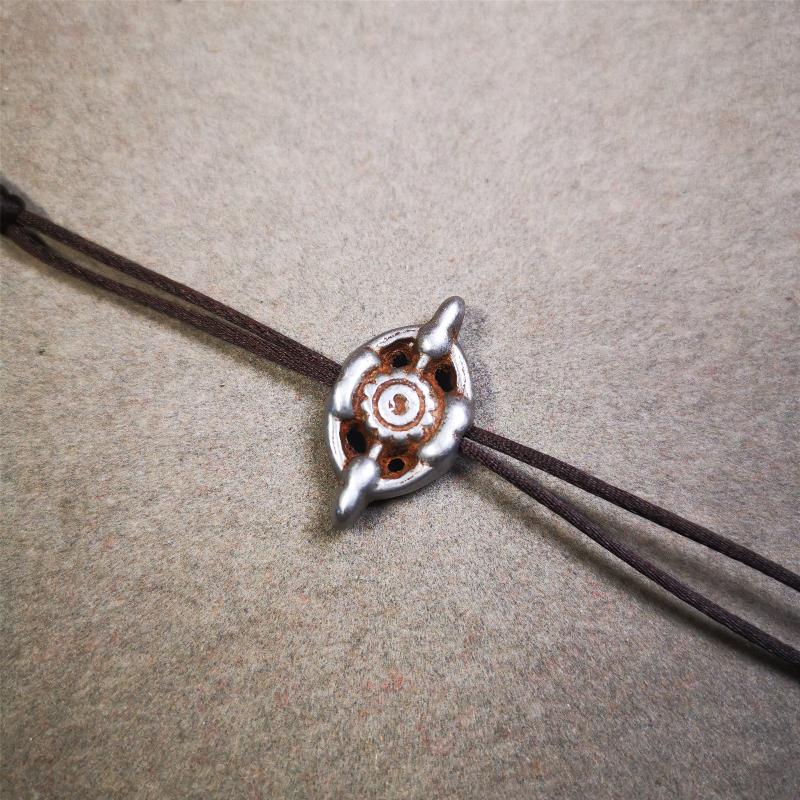 This unique cross vajra pendant was made by Tibetan craftsmen. You can use it as a spacer bead on mala,or pendant bead under guru bead. Also can be use as amulet pendant or keychain.