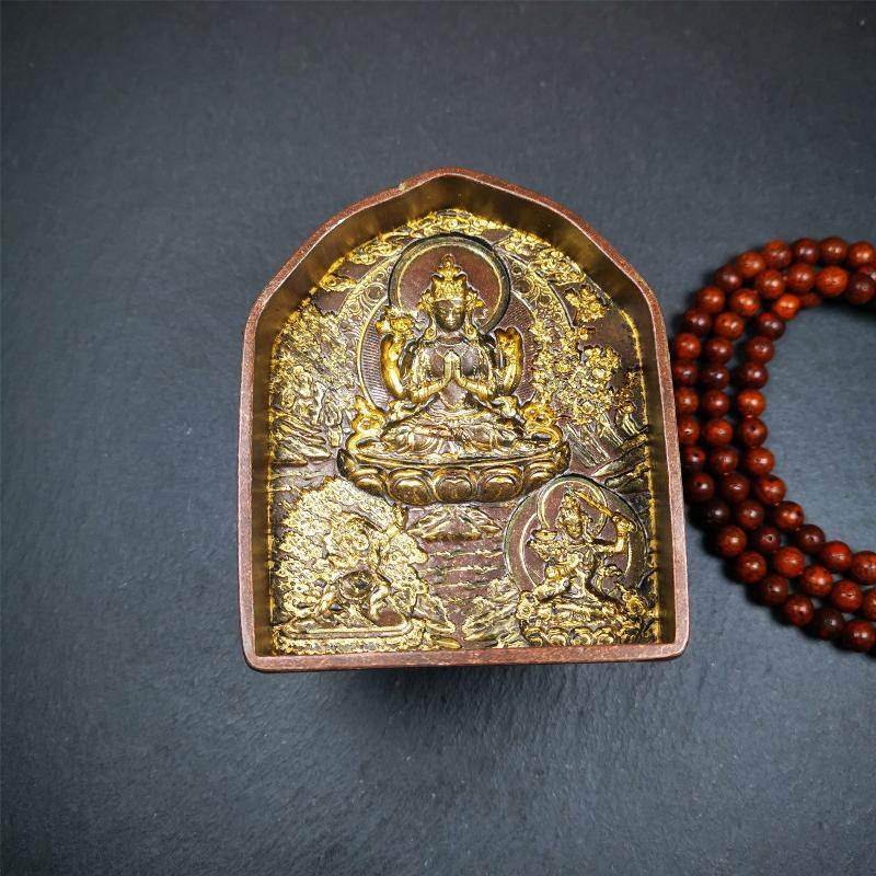 Three Great Bodhisattvas,Chenrezig,Manjushri,Vajrapani, Tsa Tsa Mold - Gandhanra-ART