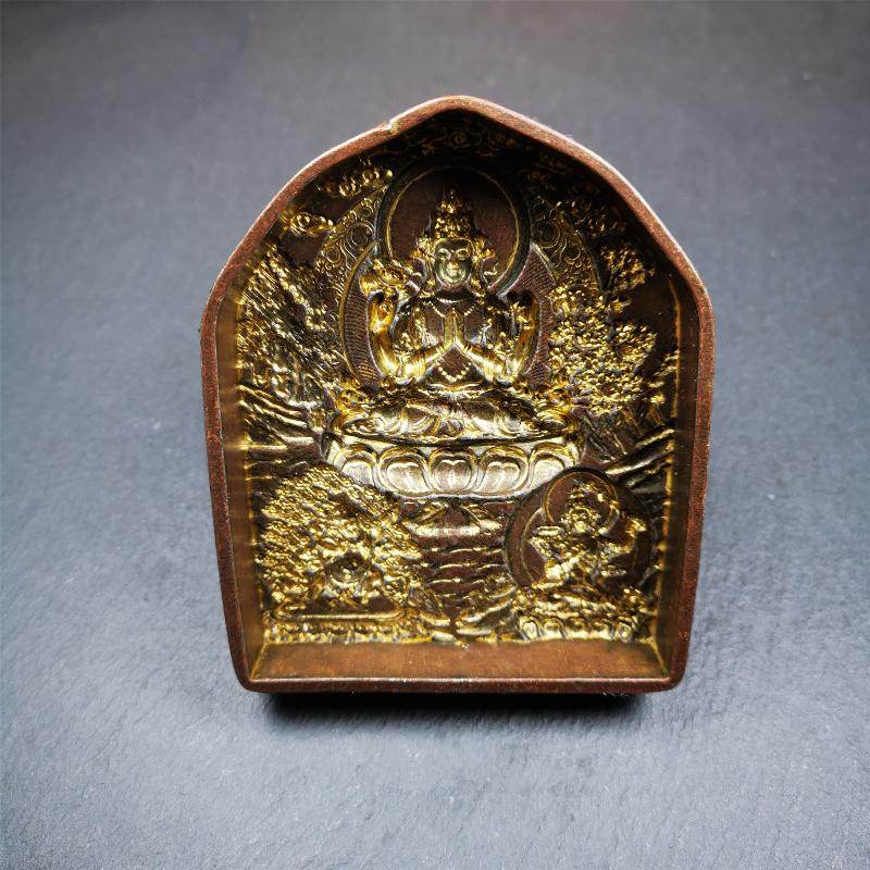 Three Great Bodhisattvas,Chenrezig,Manjushri,Vajrapani, Tsa Tsa Mold - Gandhanra-ART