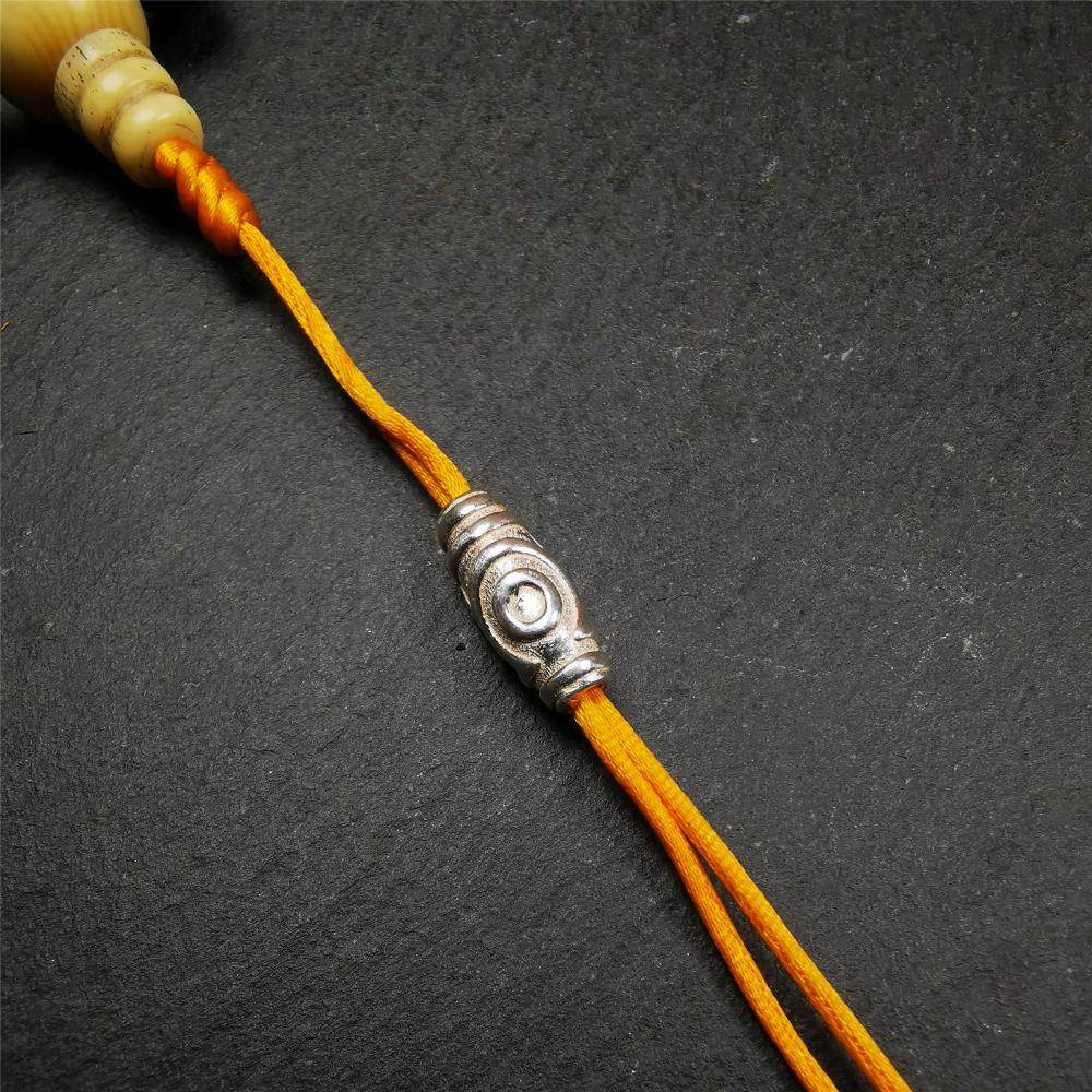 Sterling Silver Dzi Bead - Gandhanra-ART