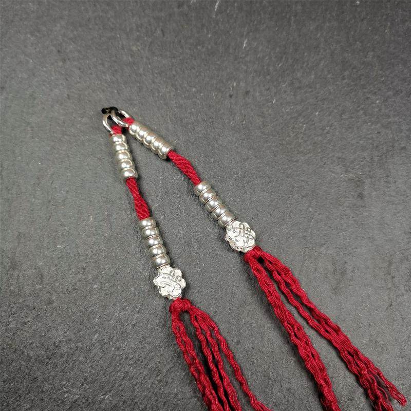 5mm Sterling Silver Prayer Bead Counters with Lucky Knot Pendant - Gandhanra-ART