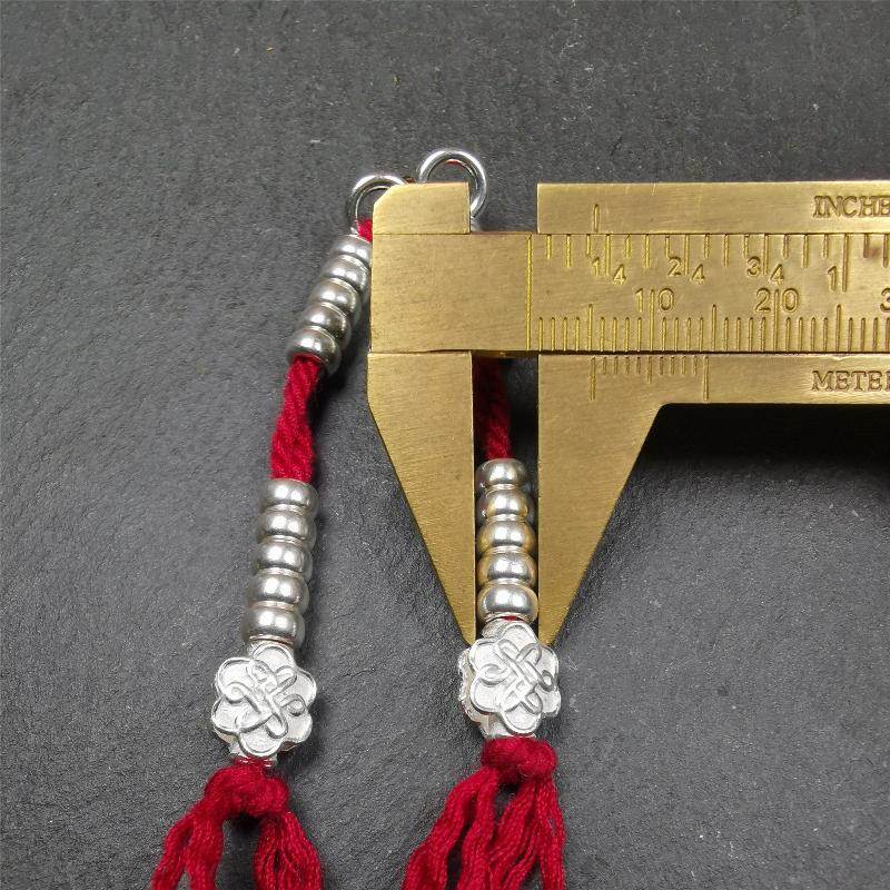 5mm Sterling Silver Prayer Bead Counters with Lucky Knot Pendant - Gandhanra-ART