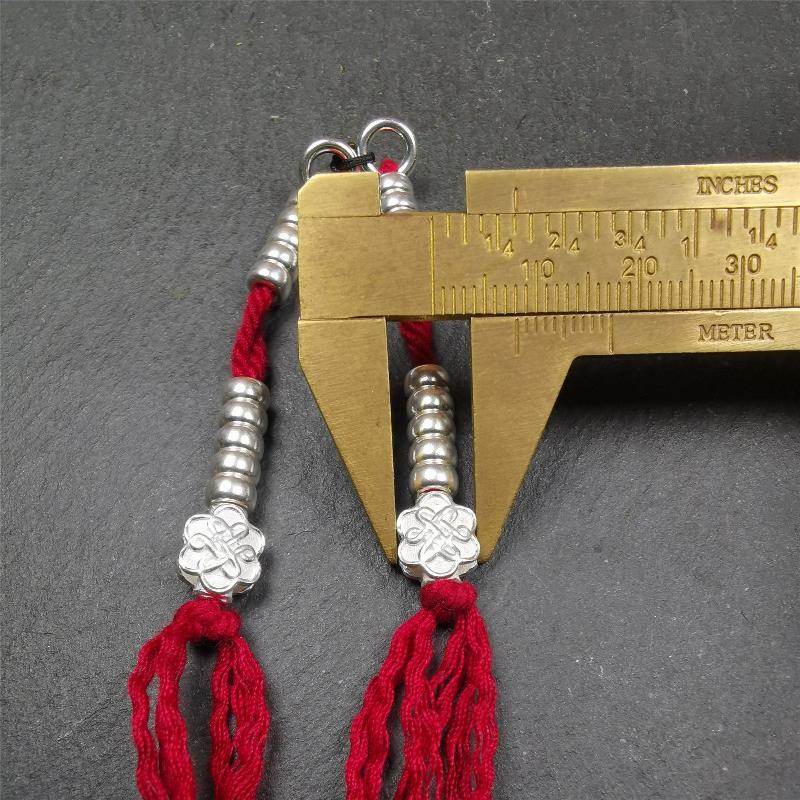 5mm Sterling Silver Prayer Bead Counters with Lucky Knot Pendant - Gandhanra-ART