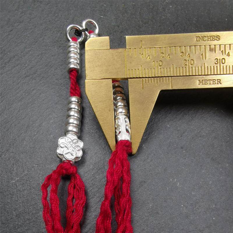 5mm Sterling Silver Prayer Bead Counters with Lucky Knot Pendant - Gandhanra-ART