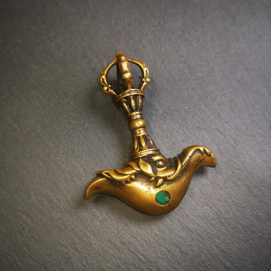 Kartika Ritual, 2.64" - Tibetan Buddhist art, detailed view