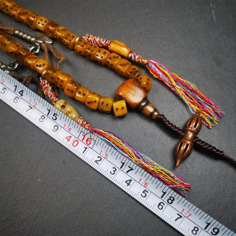 8mm Yak Bone Dice Mala,84cm - Gandhanra-ART