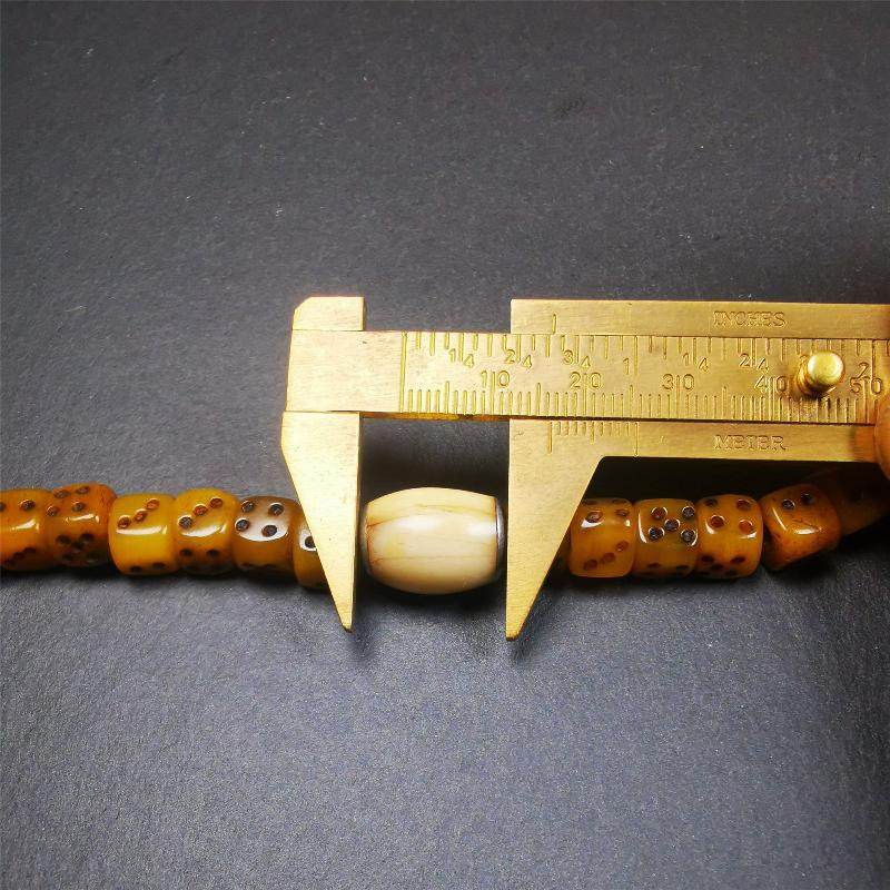8mm Yak Bone Dice Mala,84cm - Gandhanra-ART