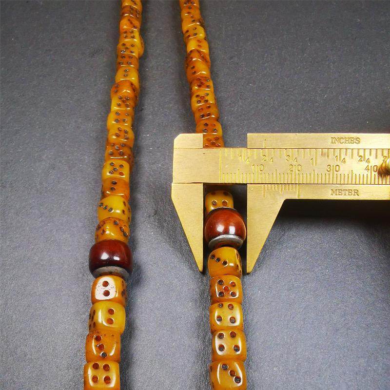 8mm Yak Bone Dice Mala,84cm - Gandhanra-ART
