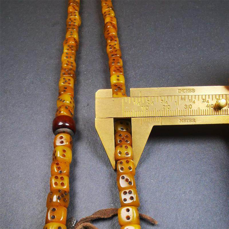 8mm Yak Bone Dice Mala,84cm - Gandhanra-ART