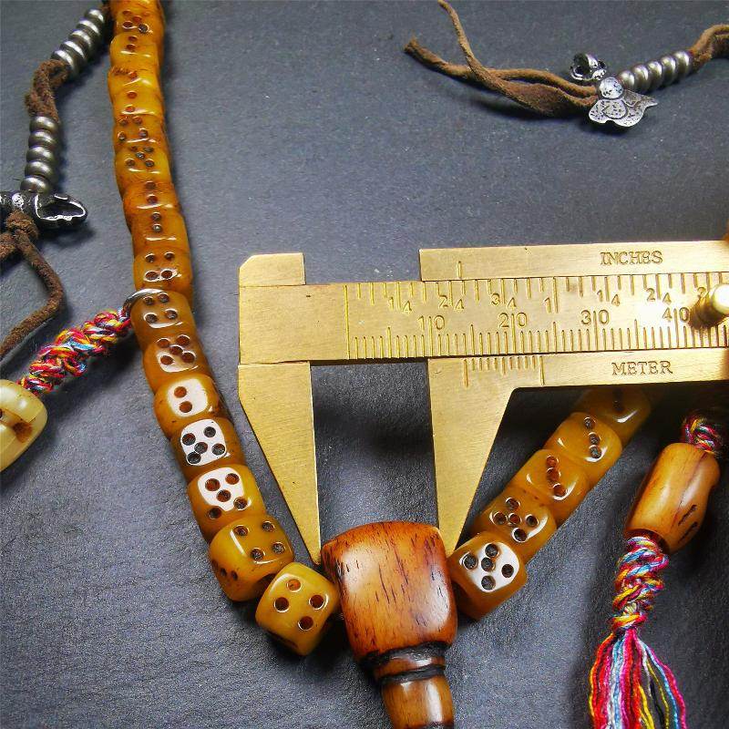 8mm Yak Bone Dice Mala,84cm - Gandhanra-ART
