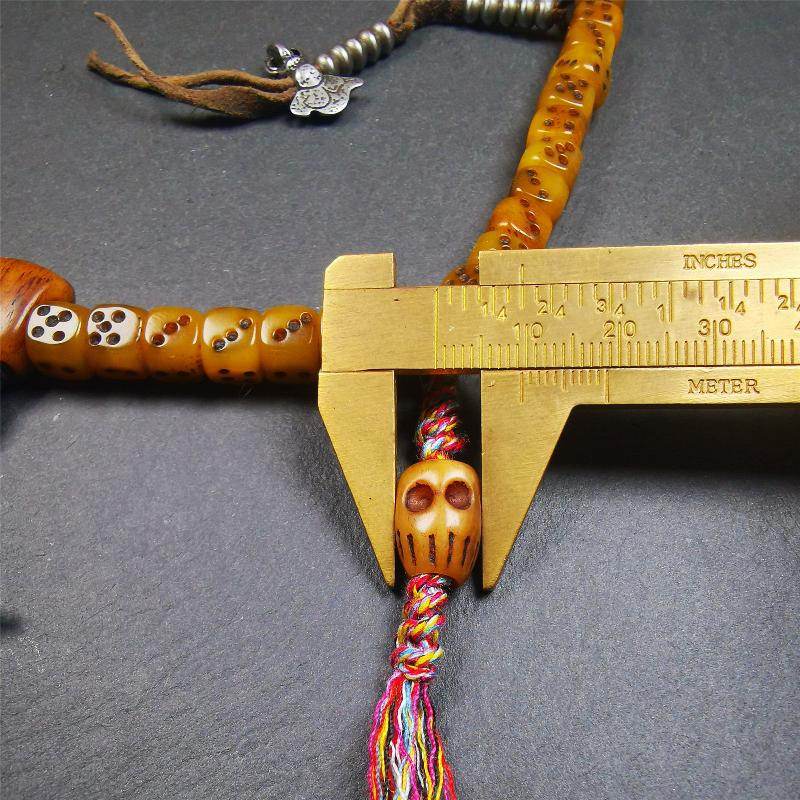 8mm Yak Bone Dice Mala,84cm - Gandhanra-ART