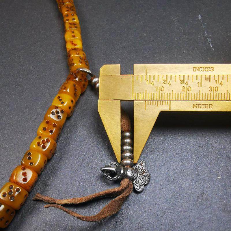 8mm Yak Bone Dice Mala,84cm - Gandhanra-ART