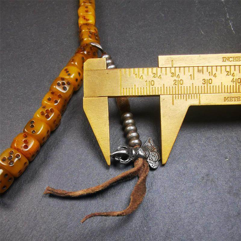 8mm Yak Bone Dice Mala,84cm - Gandhanra-ART