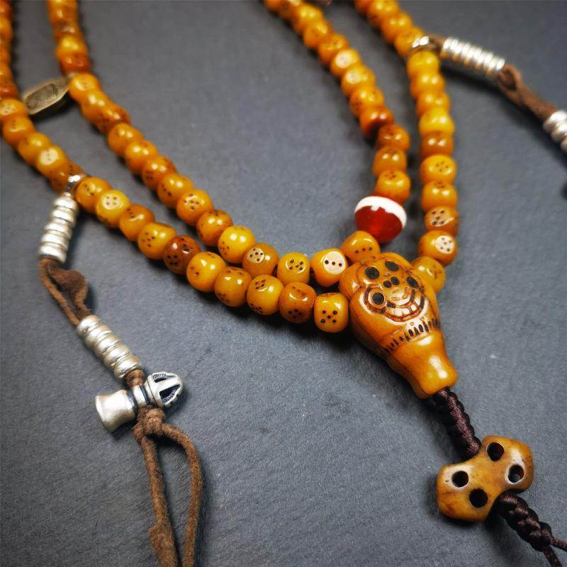 7mm Yak Bone Dice Mala,68cm - Gandhanra-ART