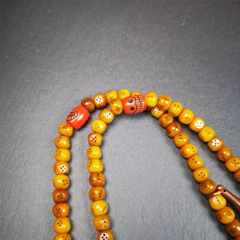 7mm Yak Bone Dice Mala,68cm - Gandhanra-ART