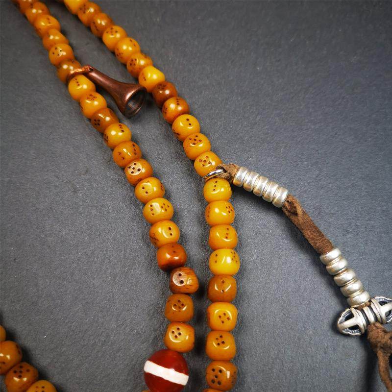 7mm Yak Bone Dice Mala,68cm - Gandhanra-ART