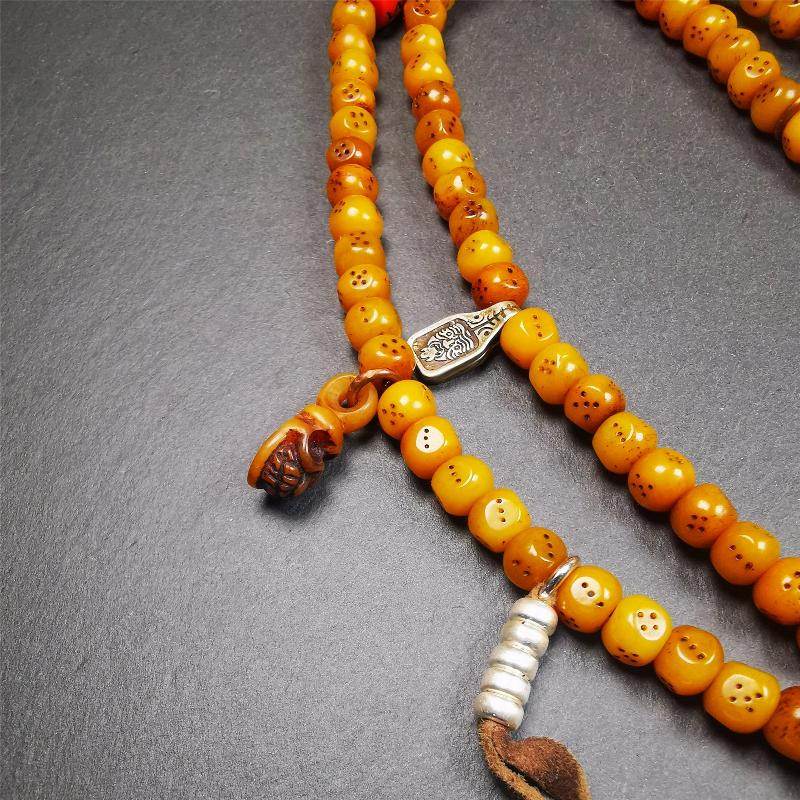 7mm Yak Bone Dice Mala,68cm - Gandhanra-ART