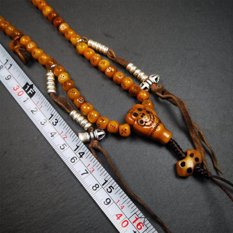 7mm Yak Bone Dice Mala,68cm - Gandhanra-ART