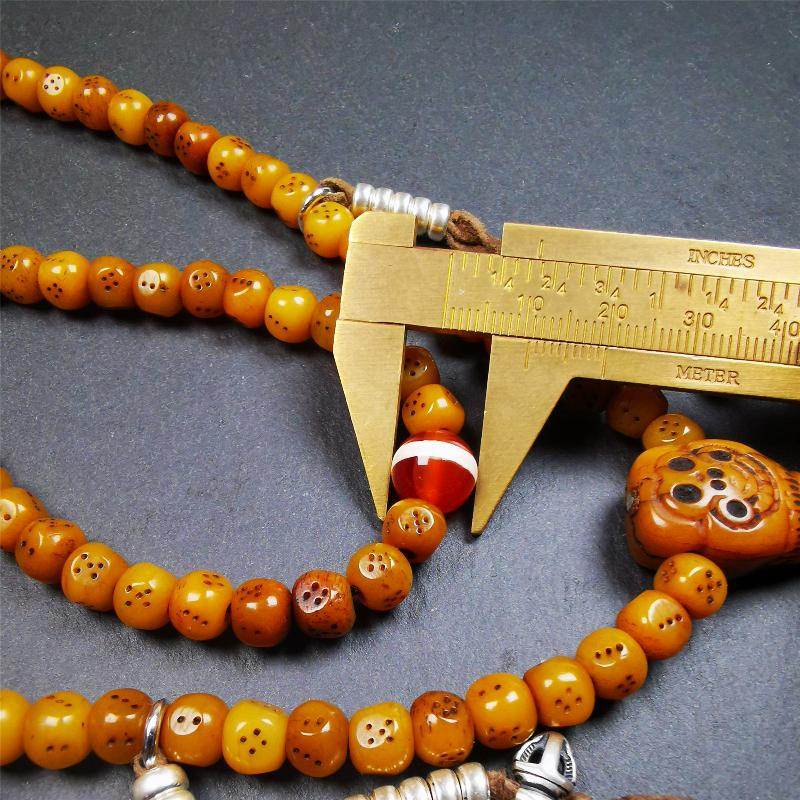 7mm Yak Bone Dice Mala,68cm - Gandhanra-ART