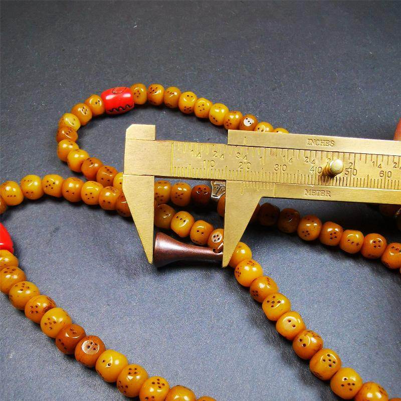 7mm Yak Bone Dice Mala,68cm - Gandhanra-ART