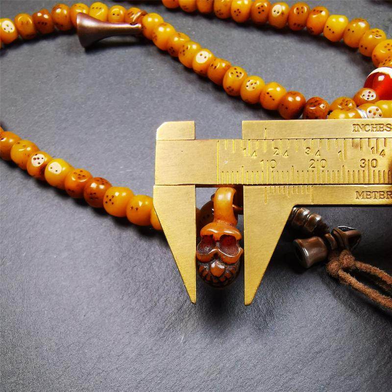 7mm Yak Bone Dice Mala,68cm - Gandhanra-ART
