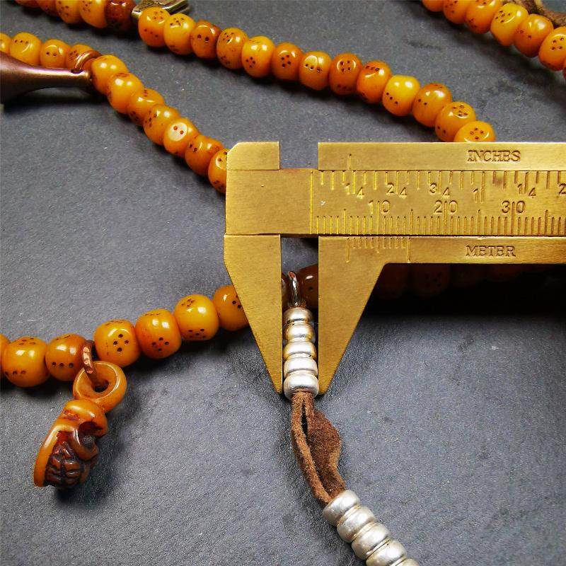 7mm Yak Bone Dice Mala,68cm - Gandhanra-ART