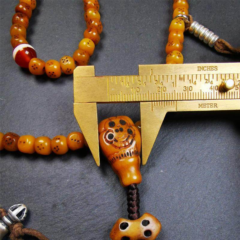 7mm Yak Bone Dice Mala,68cm - Gandhanra-ART