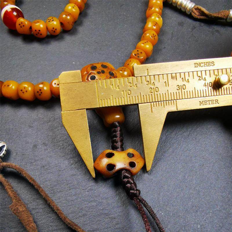 7mm Yak Bone Dice Mala,68cm - Gandhanra-ART