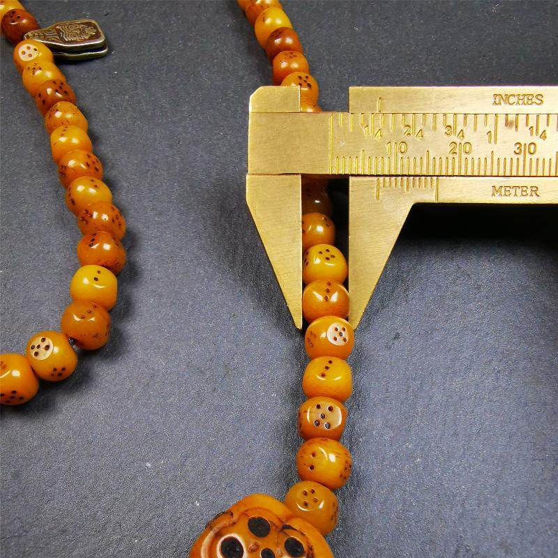 7mm Yak Bone Dice Mala,68cm - Gandhanra-ART