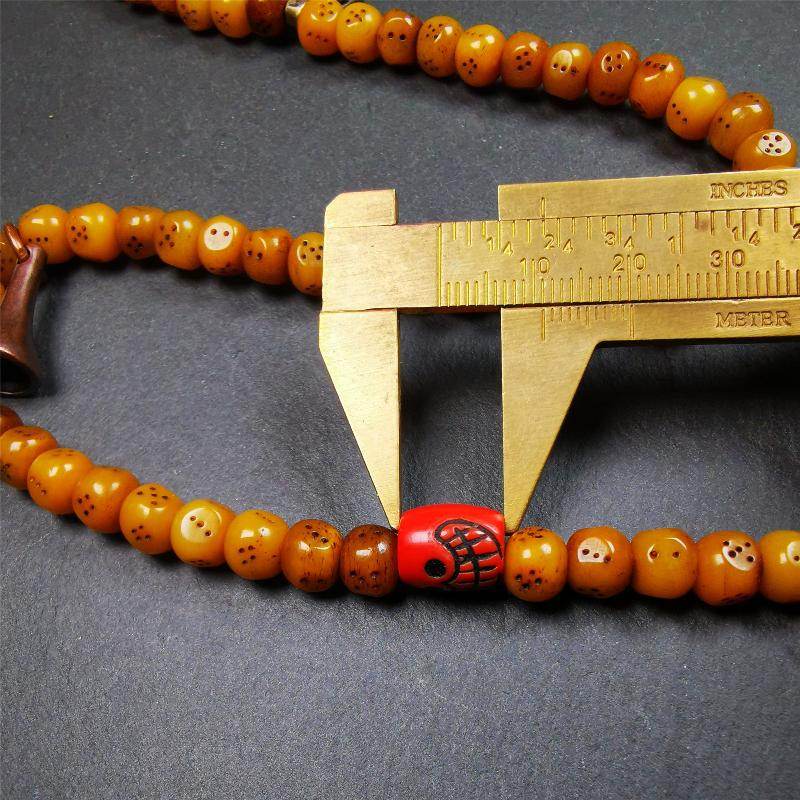 7mm Yak Bone Dice Mala,68cm - Gandhanra-ART