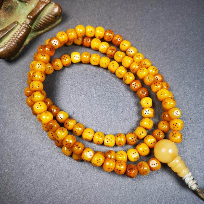 7mm Yak Bone Dice Mala,68cm - Gandhanra-ART