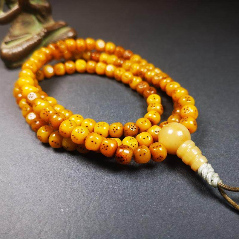 7mm Yak Bone Dice Mala,68cm - Gandhanra-ART