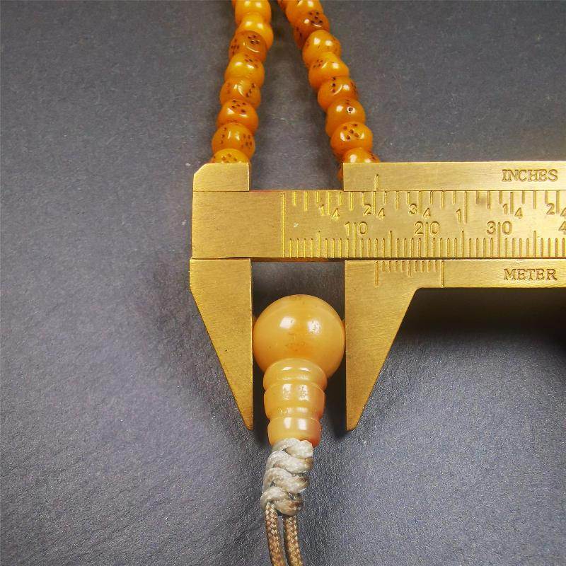 7mm Yak Bone Dice Mala,68cm - Gandhanra-ART