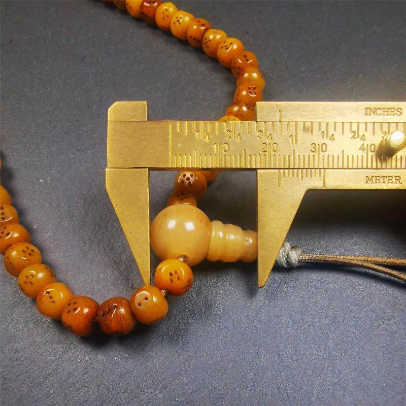 7mm Yak Bone Dice Mala,68cm - Gandhanra-ART