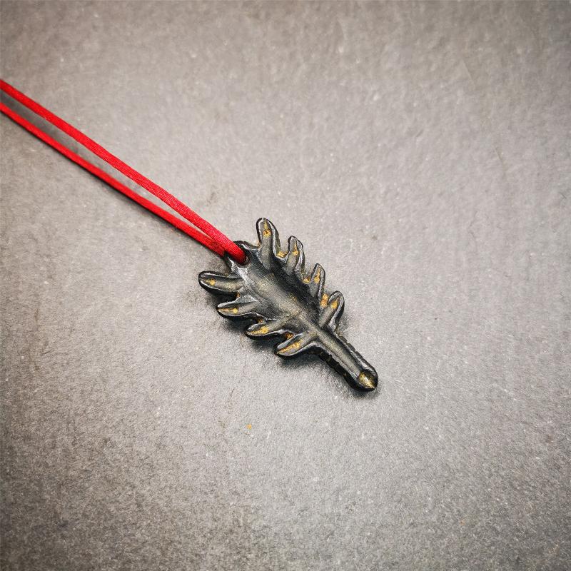 Amulet,Obsidian Carved Scorpion Guru of Padmasambhava Pendant,1.3"
