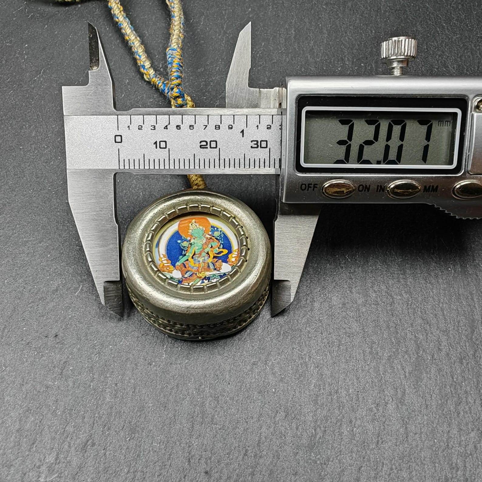 Antique Gau Ghau Shrine, Green Tara,Round Tibetan Buddhist Altar Amulet Pendant - Gandhanra-ART