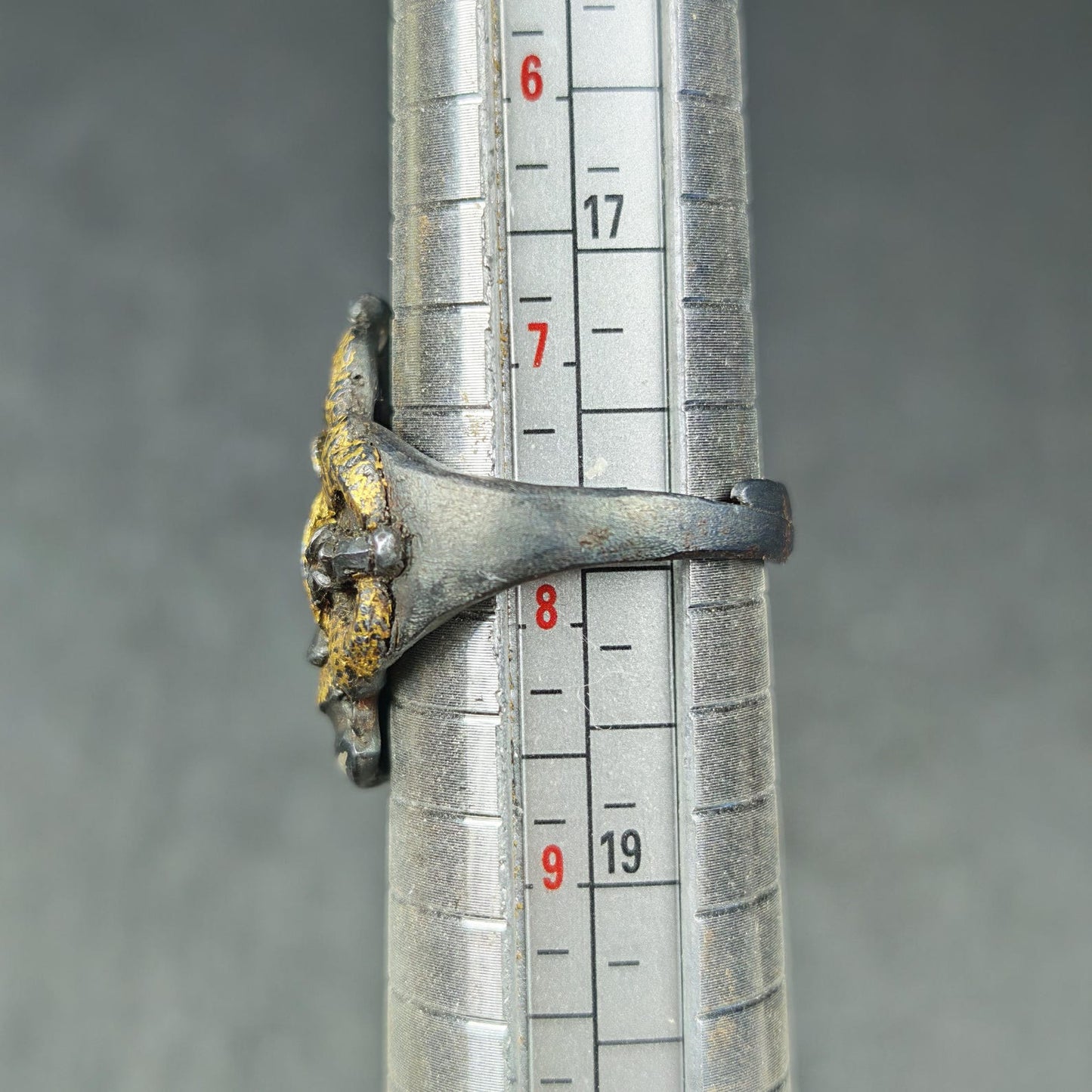 Tibetan Buddhist Vajra Bell Ring,Made of Pure Gold Filled and Silver Filled